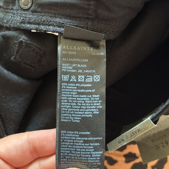 NWT All Saints Mast Black Denim Pants - Picture 8 of 8